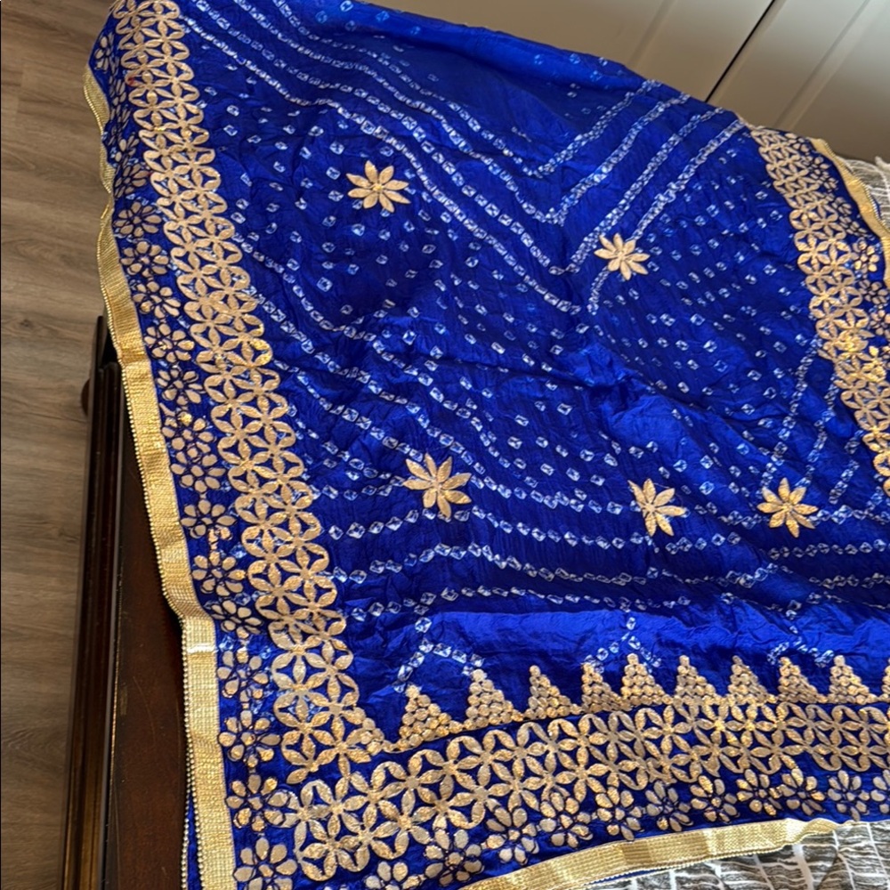 Blue chunri gotta work dupatta